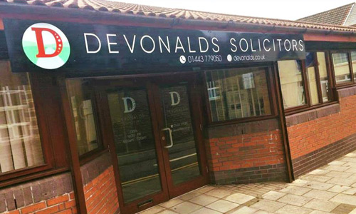 The office front for Devonald's Treorchy branch